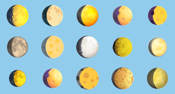 Current Phase of the Moon as an Emoji